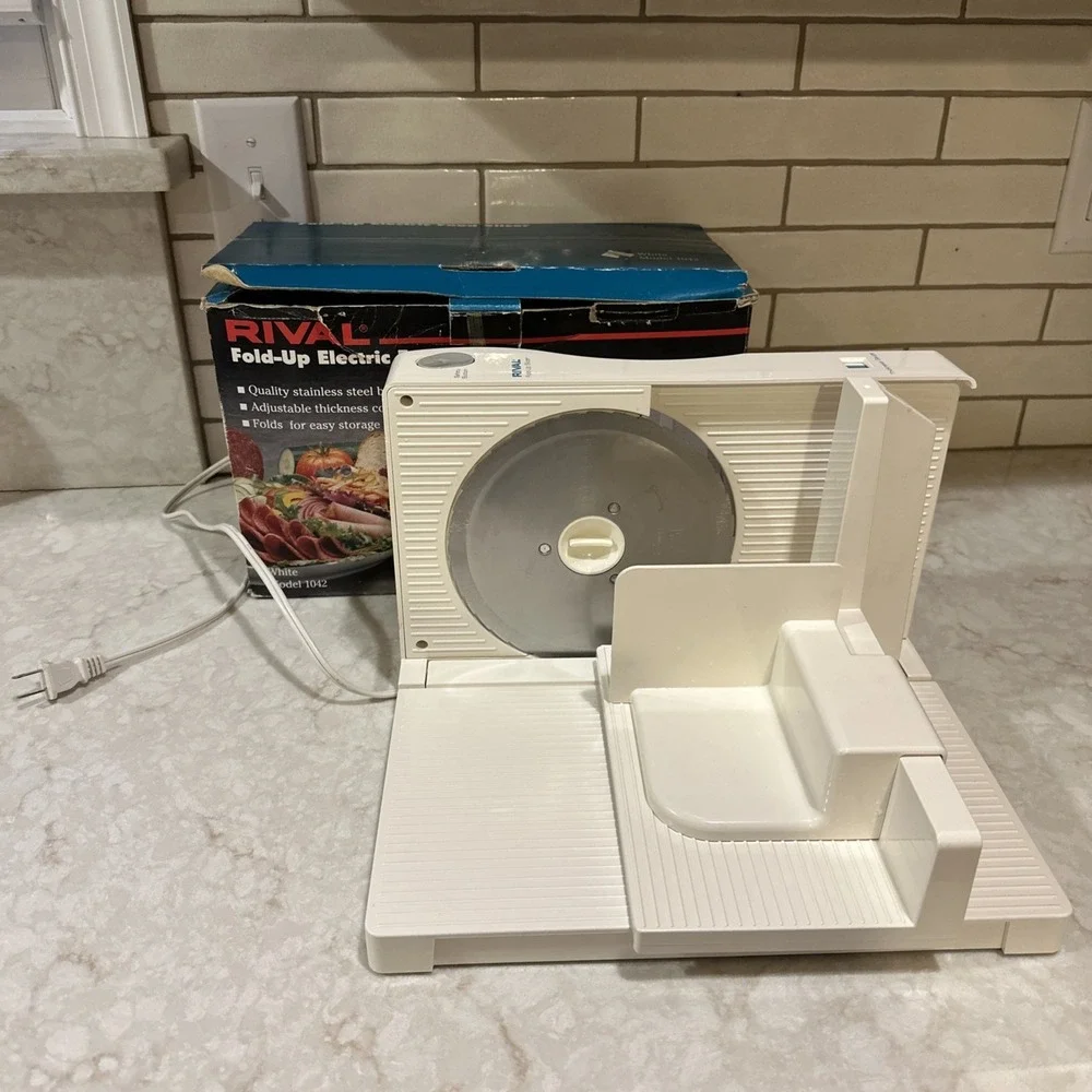 Rival Fold-Up Electric Food Slicer for Meat, Cheese & More Model 1042 Vintage